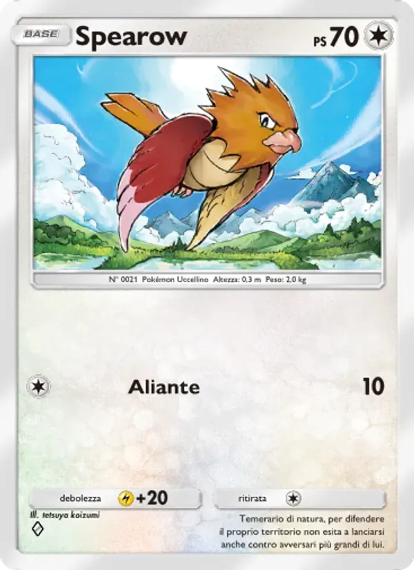 Spearow card in Italian