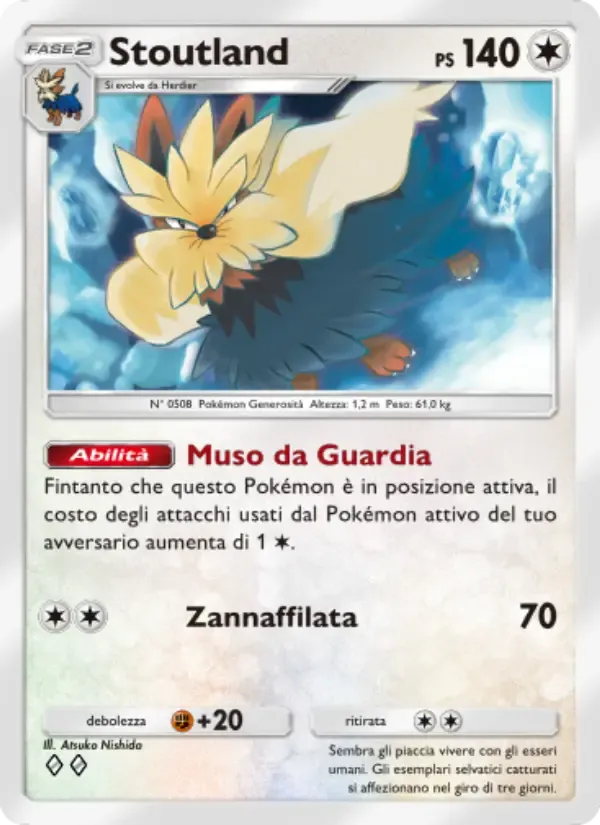 Stoutland card in Italian