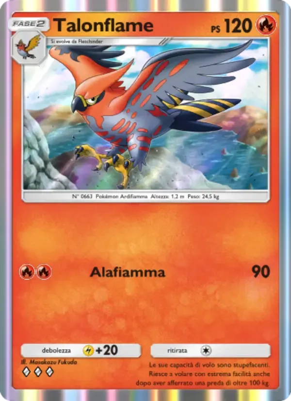 Talonflame card in Italian