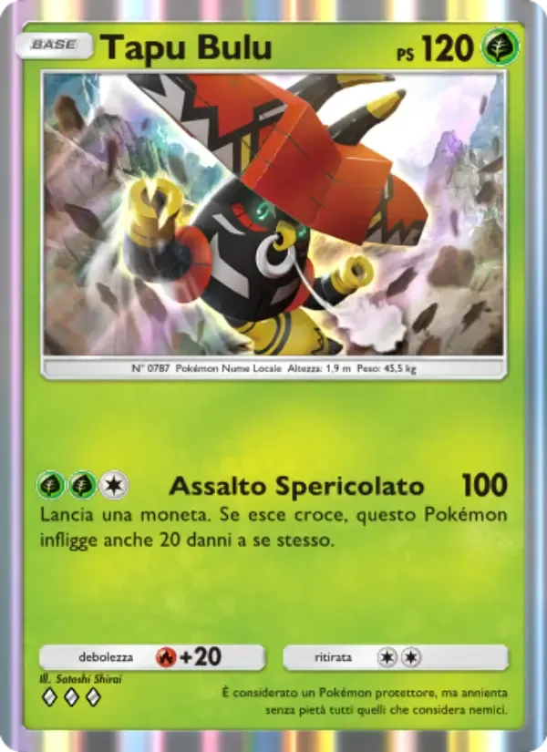 Tapu Bulu card in Italian