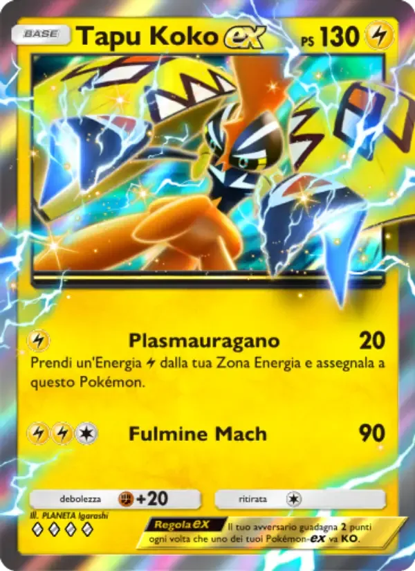Tapu Koko ex card in Italian