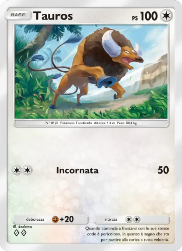 Tauros card in Italian