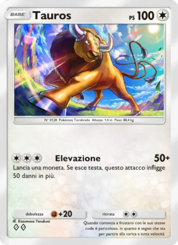 Tauros card in Italian