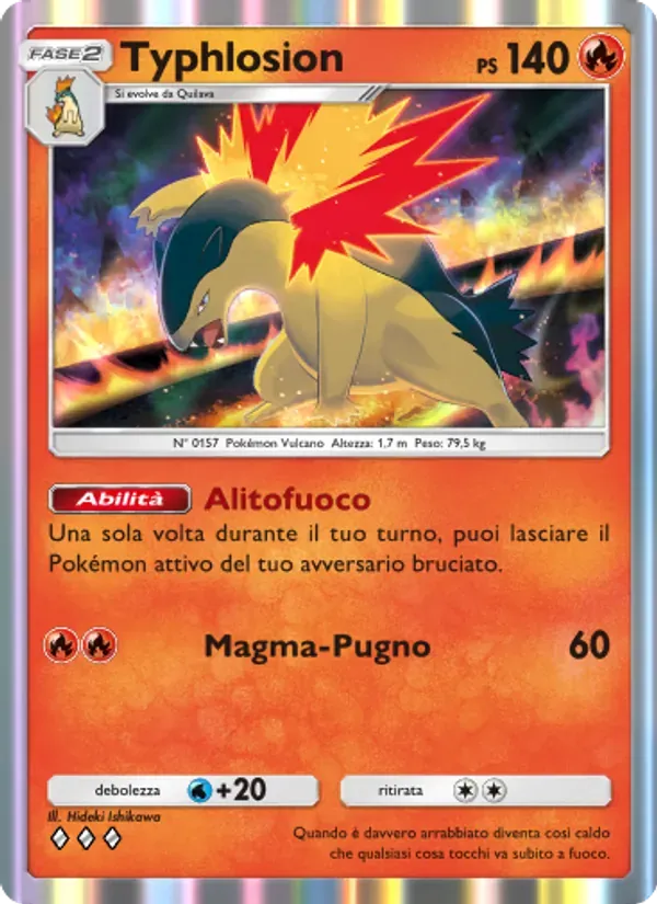 Typhlosion card in Italian