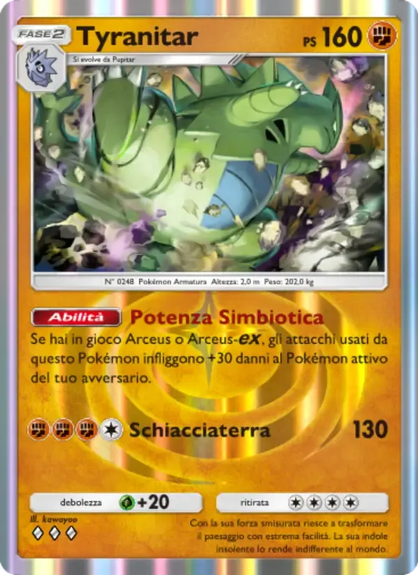 Tyranitar card in Italian