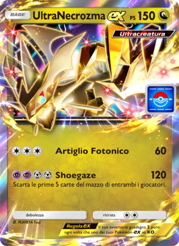 Ultra Necrozma ex card in Italian