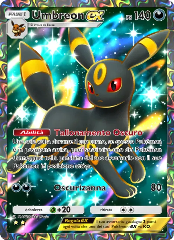 Umbreon ex card in Italian