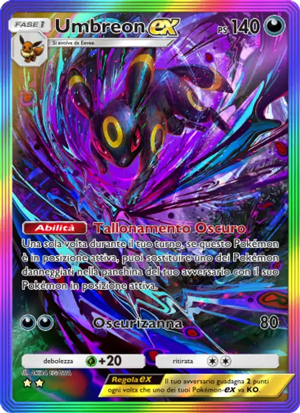 Umbreon ex card in Italian
