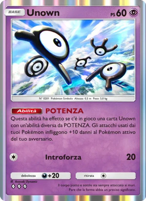 Unown card in Italian