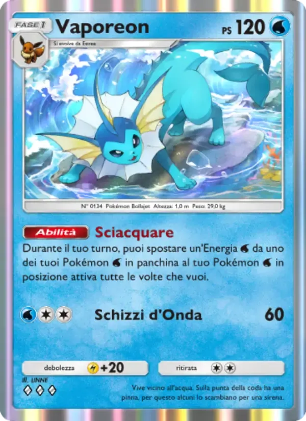 Vaporeon card in Italian
