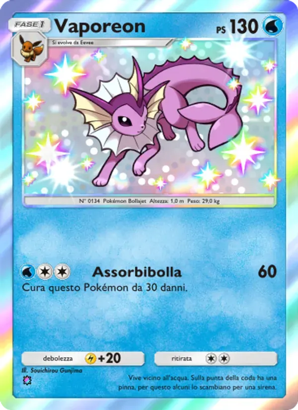 Vaporeon card in Italian