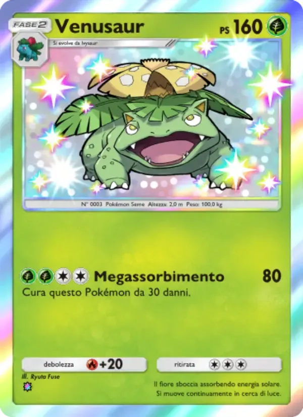 Venusaur card in Italian