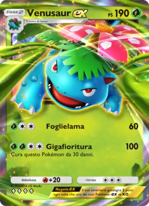 Venusaur ex card in Italian
