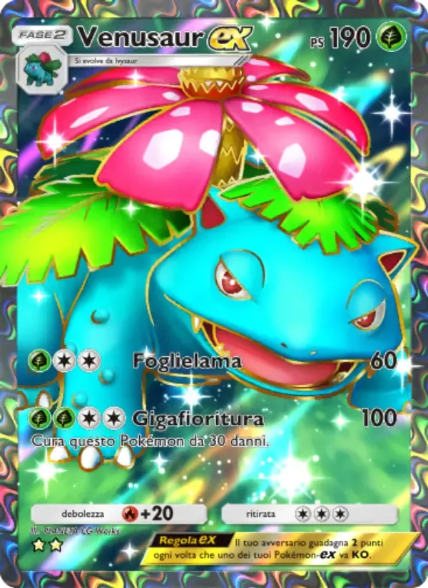 Venusaur ex card in Italian