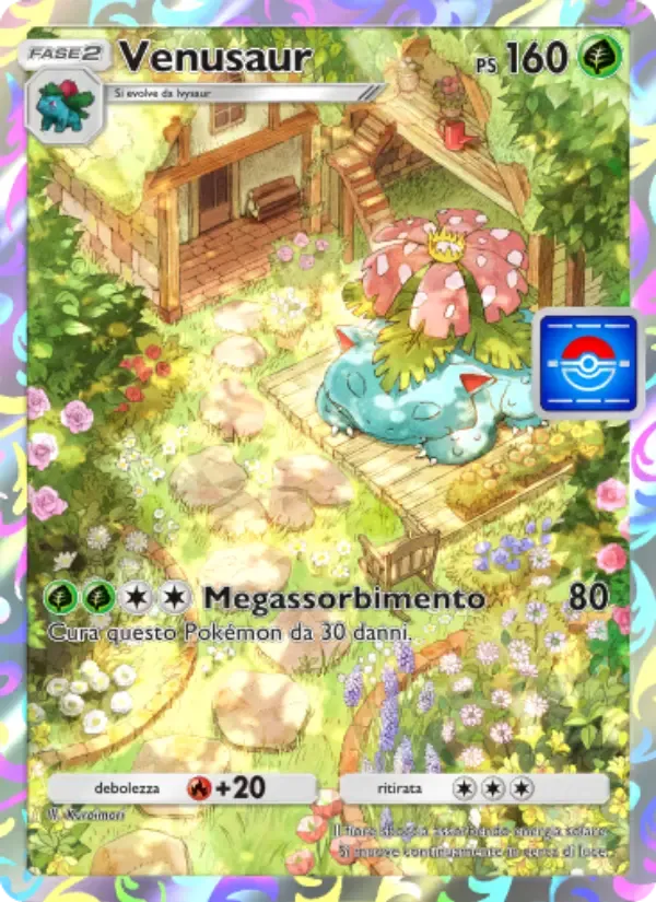 Venusaur card in Italian