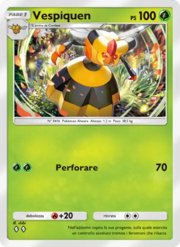 Vespiquen card in Italian