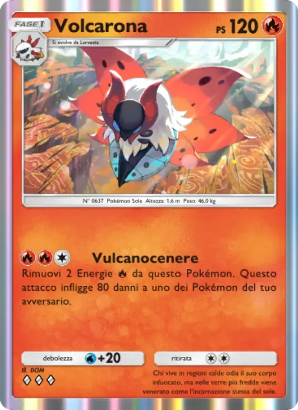 Volcarona card in Italian