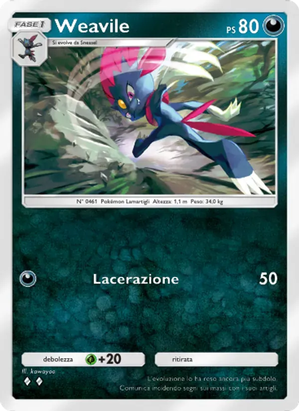 Weavile card in Italian