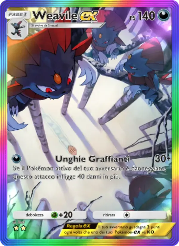 Weavile ex card in Italian
