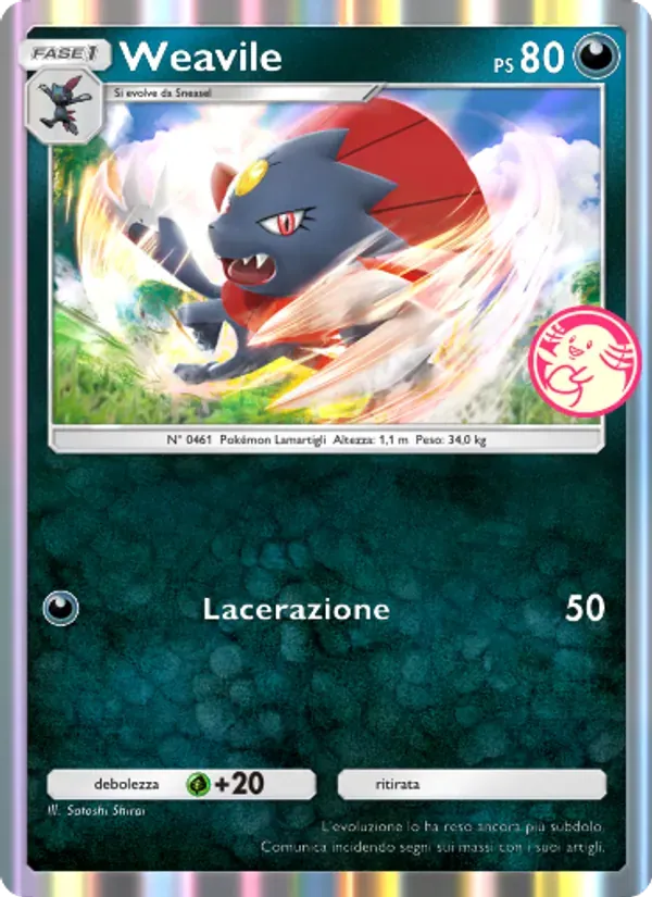 Weavile card in Italian