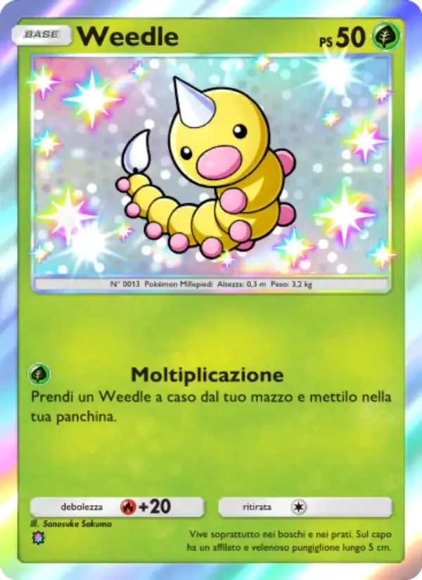 Weedle card in Italian