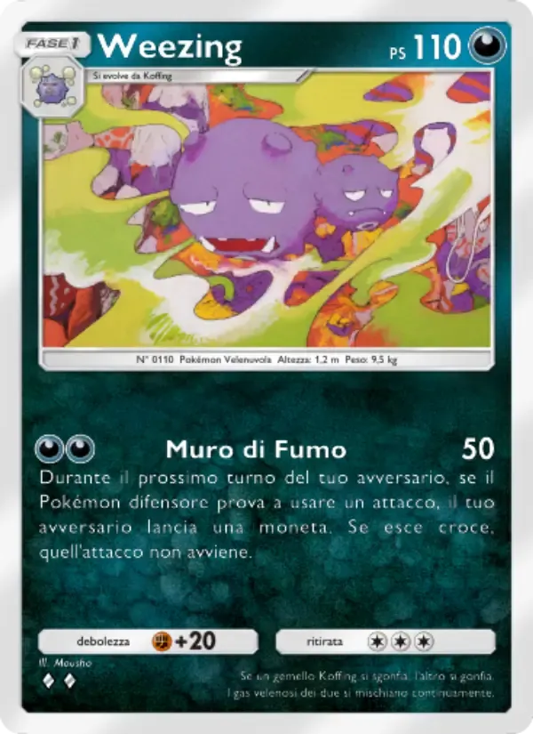 Weezing card in Italian