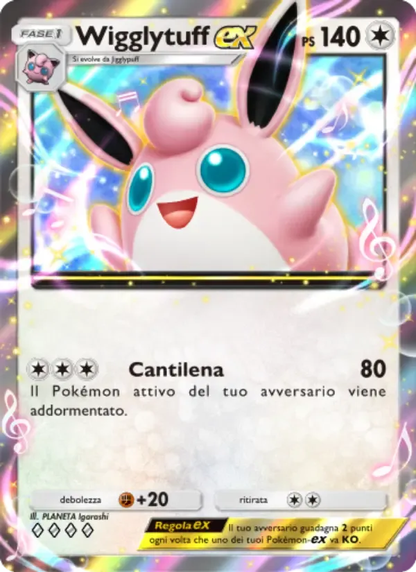 Wigglytuff ex card in Italian