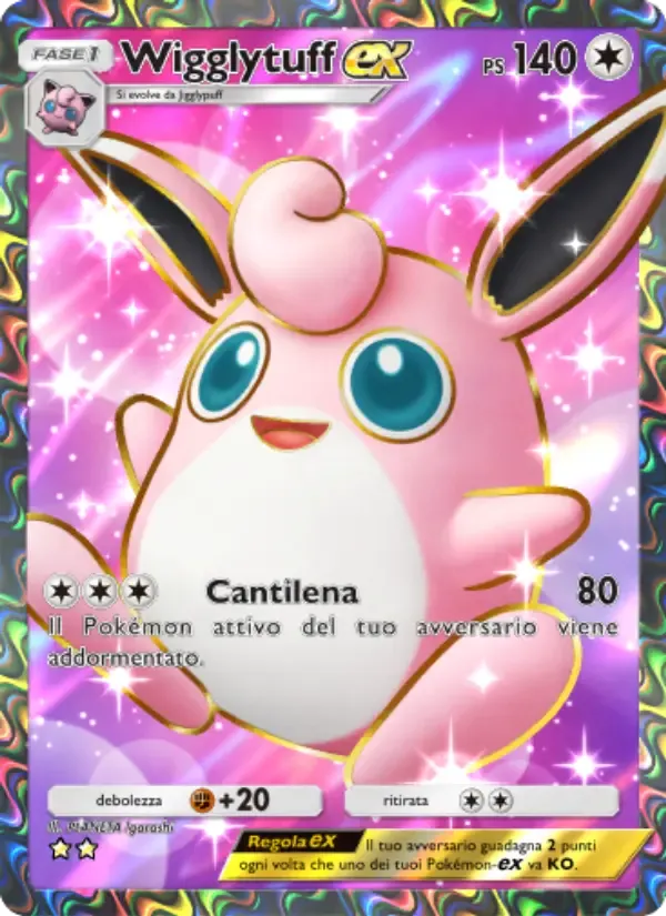 Wigglytuff ex card in Italian