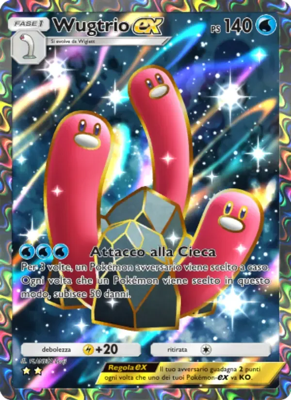 Wugtrio ex card in Italian