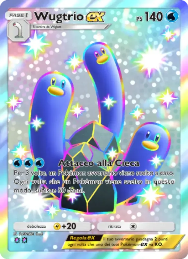 Wugtrio ex card in Italian