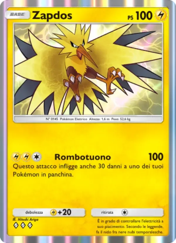 Zapdos card in Italian