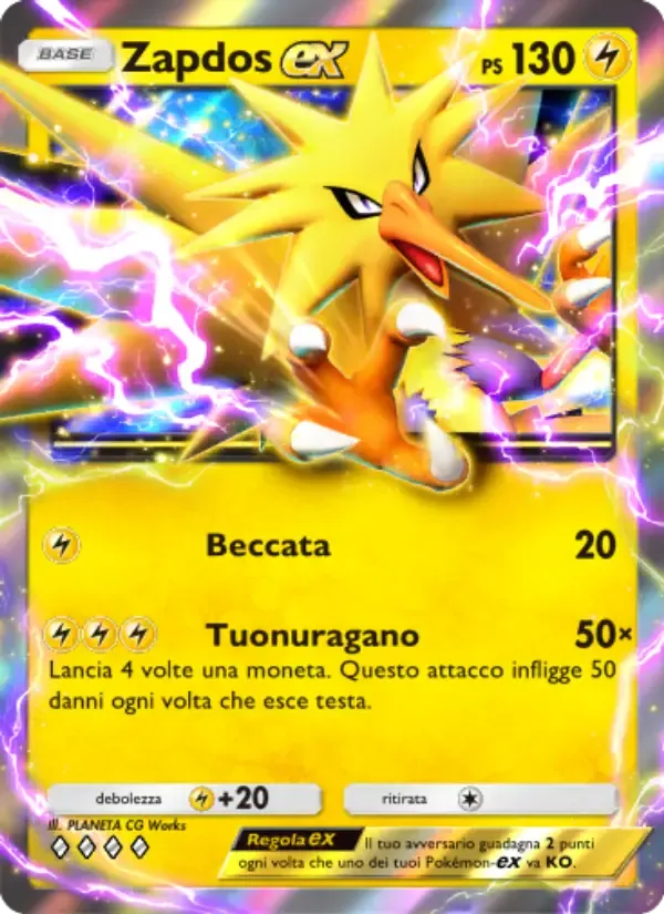 Zapdos ex card in Italian