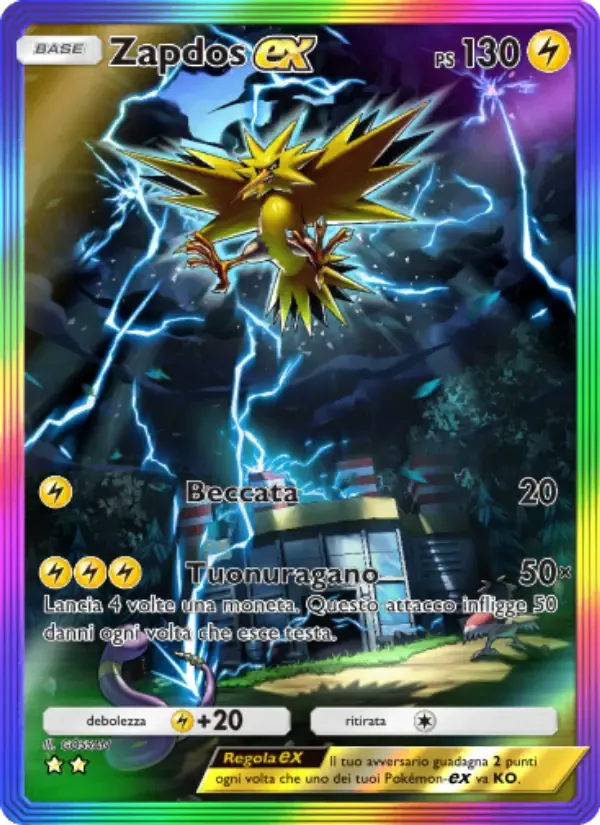 Zapdos ex card in Italian