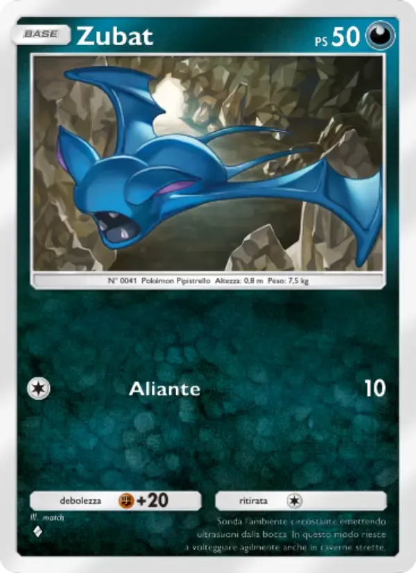 Zubat card in Italian