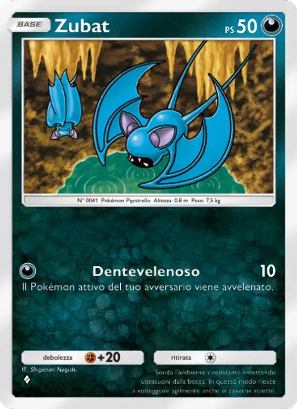 Zubat card in Italian