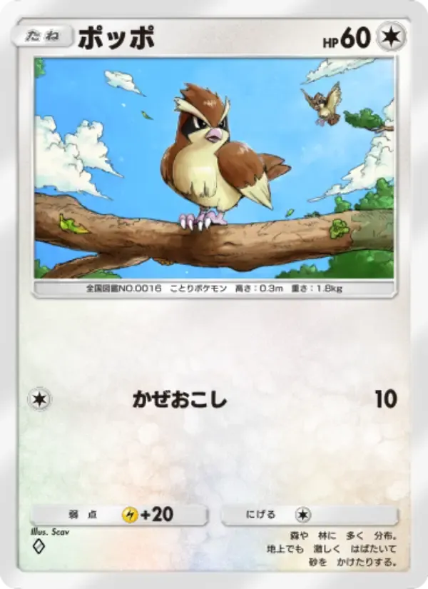 Pidgey card in Japanese