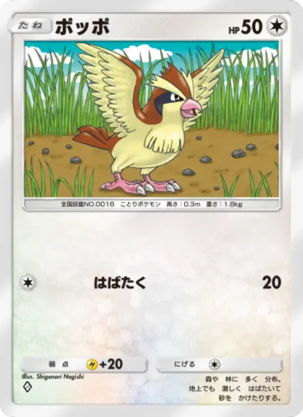 Pidgey card in Japanese