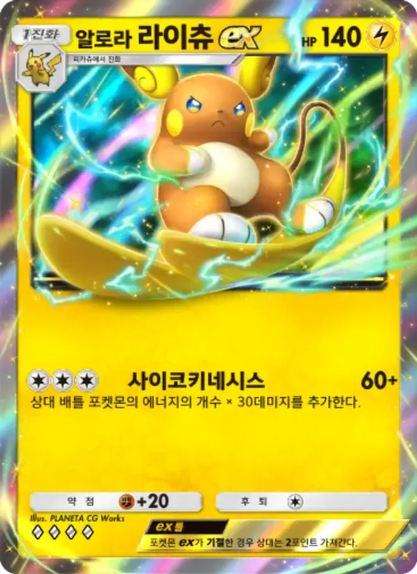 Alolan Raichu ex card in Korean
