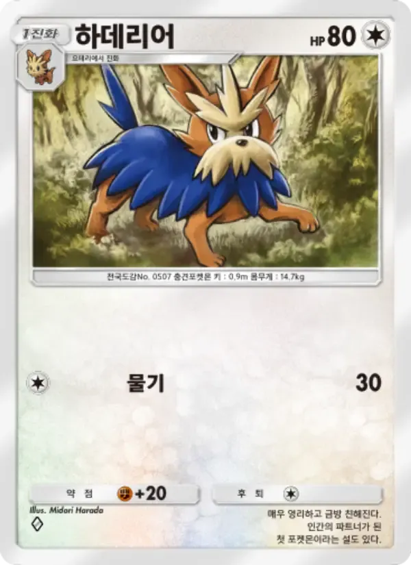 Herdier card in Korean