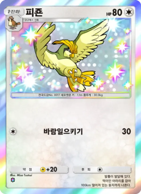 Pidgeotto card in Korean