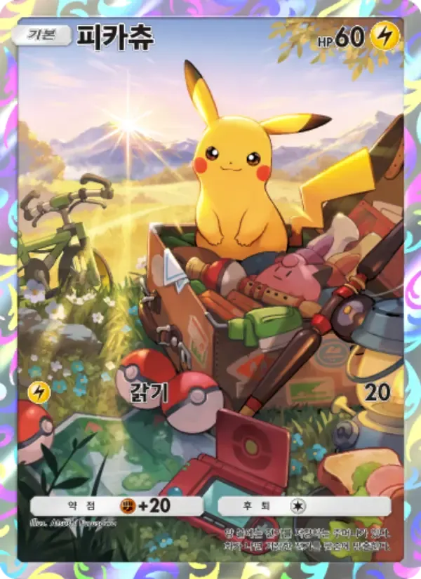 Pikachu card in Korean