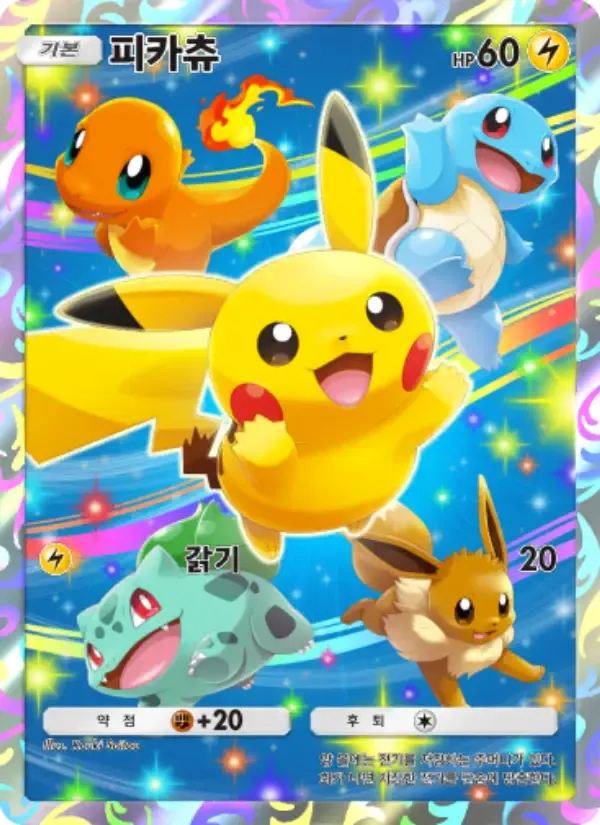 Pikachu card in Korean