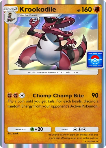 Krookodile (pb-016) card in Pokémon TCG Pocket