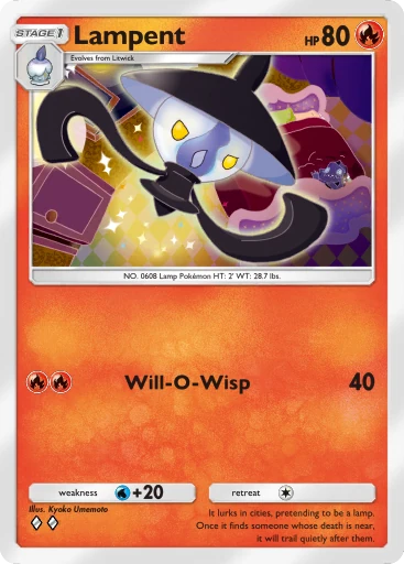 Lampent (b1-042) card in Pokémon TCG Pocket