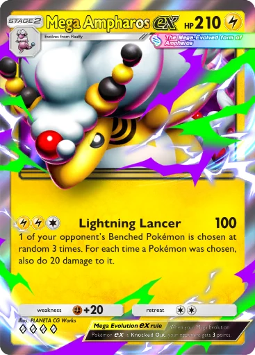 Mega Ampharos ex (b1-085) card in Pokémon TCG Pocket