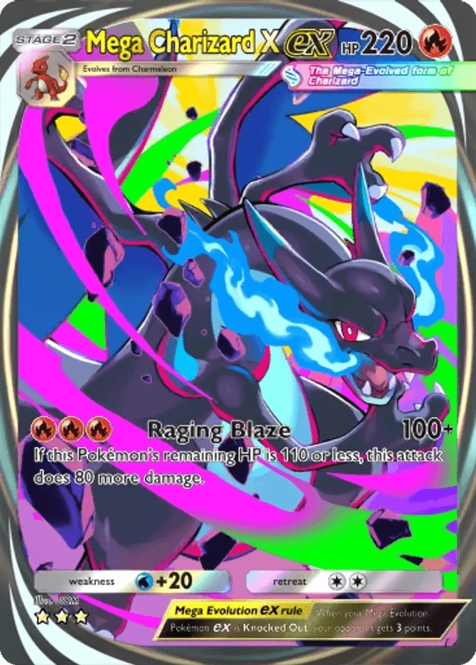 Mega Charizard X ex card by DOM