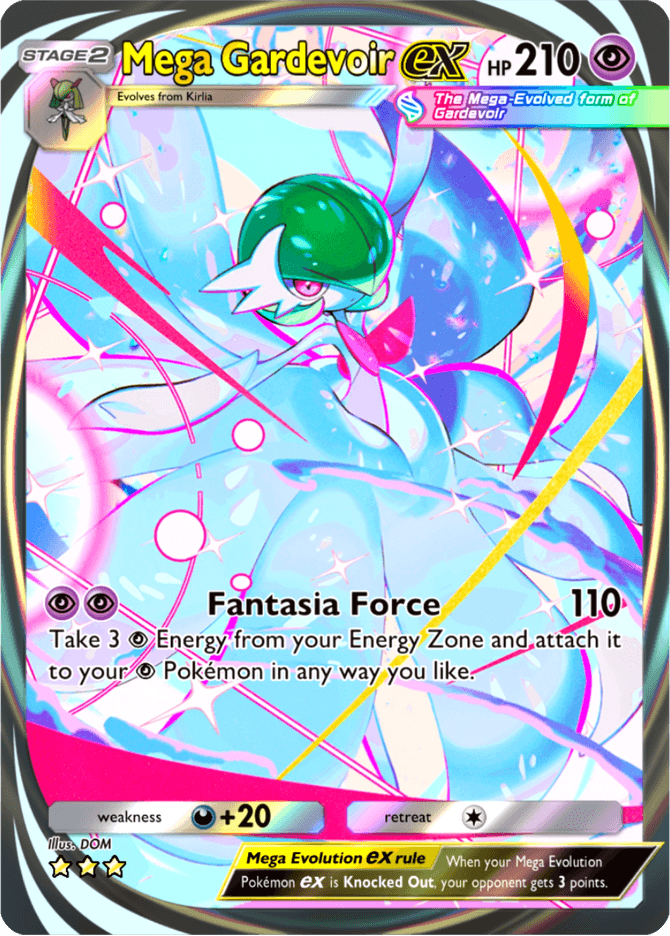 由 DOM 绘制的 Mega Gardevoir ex 卡牌
