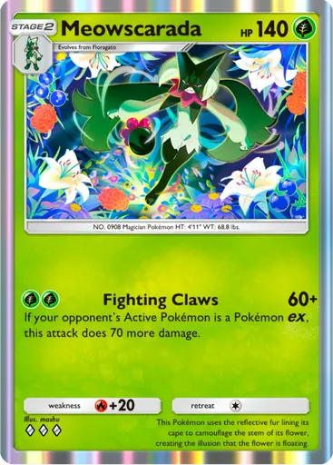 Meowscarada (a2b-007) card in Pokémon TCG Pocket