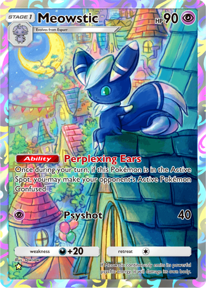 Meowstic card by sowsow