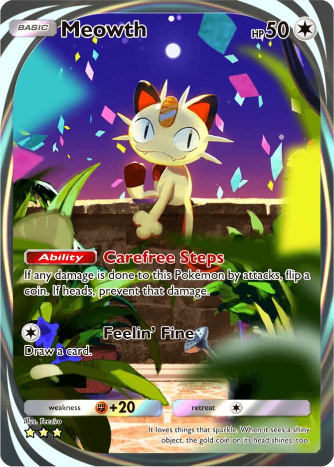 Meowth card by Teeziro